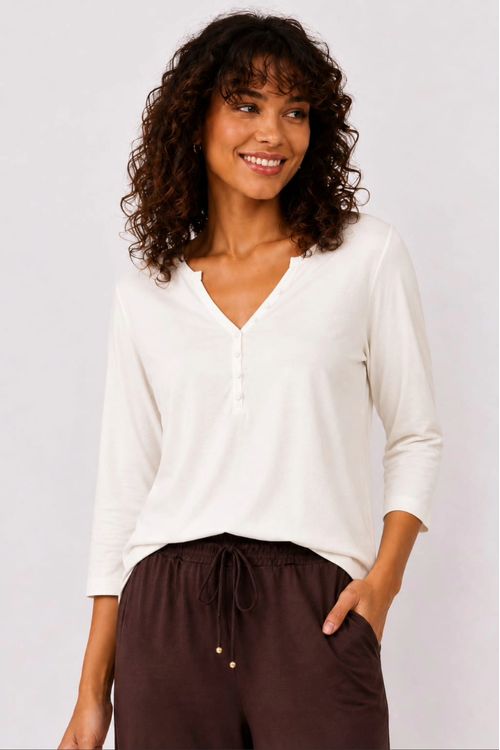 BLUSA DECOTE HIPPIE BOTOES OFF WHITE
